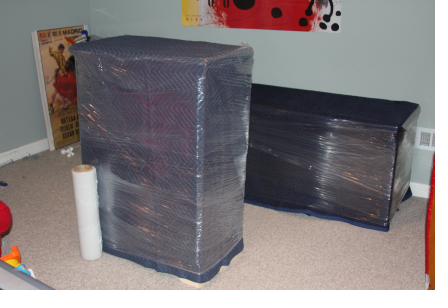 Furniture professionally shrink-wrapped for a move